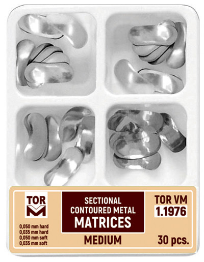 Sectional Contoured Metal Matrices, medium 30 pcs. 1.1976