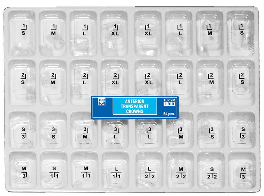 Anterior Transparent Crowns 64 pcs 1.910