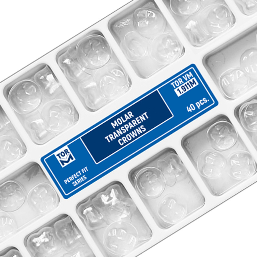 Pediatric Strips. Transparent Crowns 40 pcs - Molar No. 1.911M