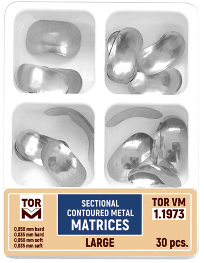 Sectional Contoured Metal Matrices, large 30 pcs. 1.1973